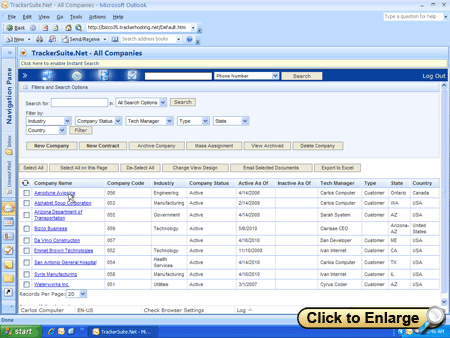 TrackerOffice Customer Desktop