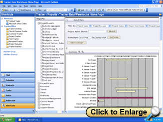 Outlook Gantt Charts with TrackerOffice TrackerOffice Gantt Chart