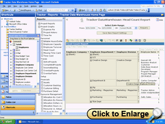 Headcount report served in Microsoft Outlook