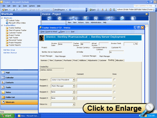 Open a window to a full screenshot of invoice routing setup