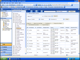 An organized list of employees