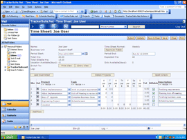 Outlook based time cards