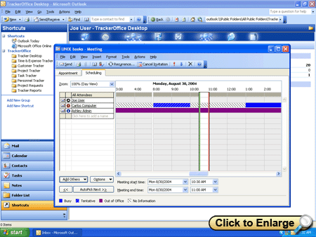 Open a window to a full screenshot of finding meeting availability