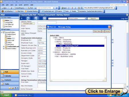 Open a window to a full screenshot of this organization tab