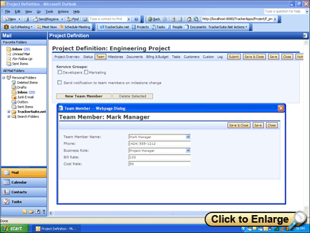 Managing project teams with TrackerSuite.Net