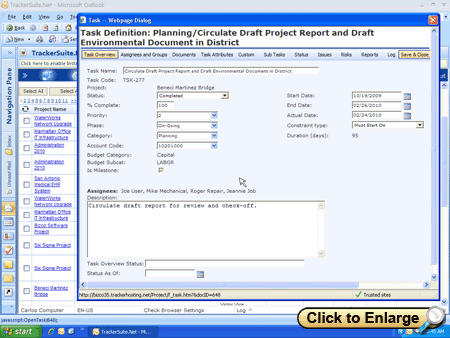 Task assignment-  click to enlarge
