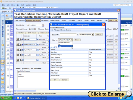 Task management screenshot -  click to enlarge