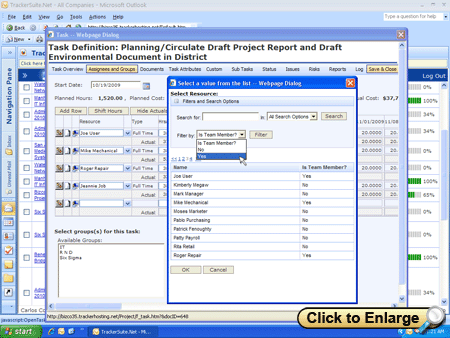 Task management screenshot - click to enlarge