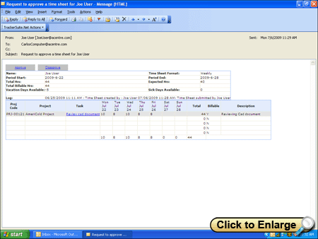 approval timesheet management outlook automating