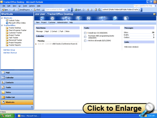 Click for a larger version of the TrackerOffice user desktop Outlook workflow solution - TrackerOffice user desktop